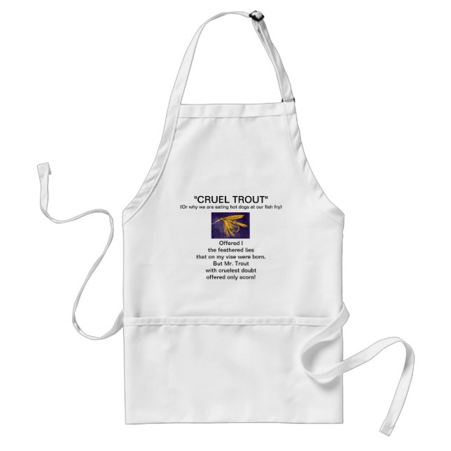"Big Yellow May Wet Fly-Cruel Trout"  Apron (Front)