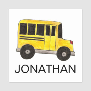 Big Yellow School Bus Driver Teacher Student Name Tag
