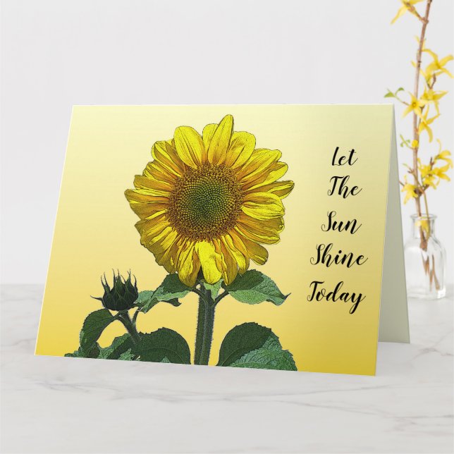 Big Yellow Sunflower Card (Yellow Flower)