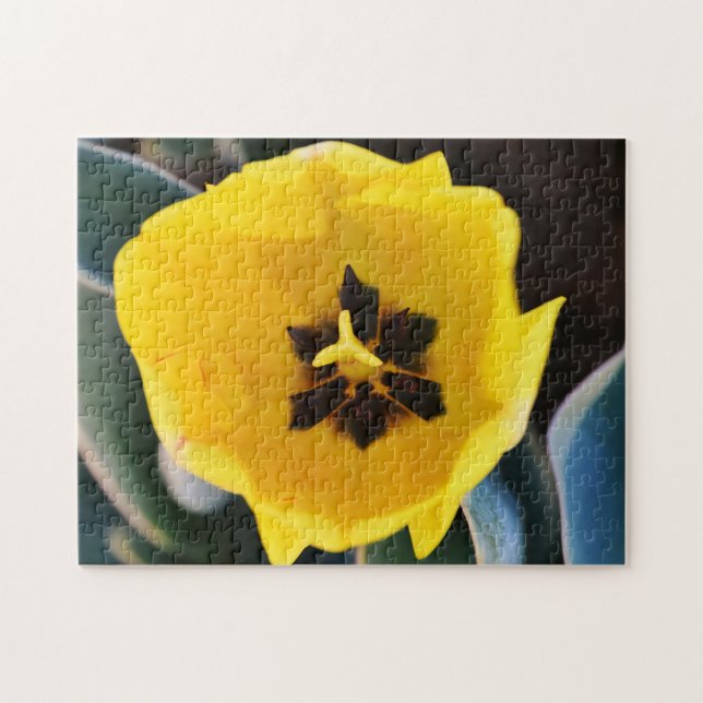 Big Yellow Tulip Flower Garden Puzzle (Horizontal)
