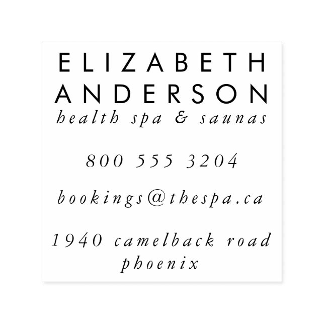 Big Your Company Telephone Email Address Self-inking Stamp (Design)