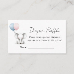 Big Zoo Baby White Elephant Birth Gender Reveal Enclosure Card