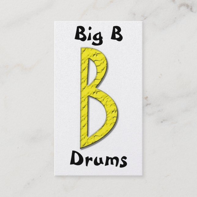 BigBdrumslogo2, Big B, Drums Business Card (Front)