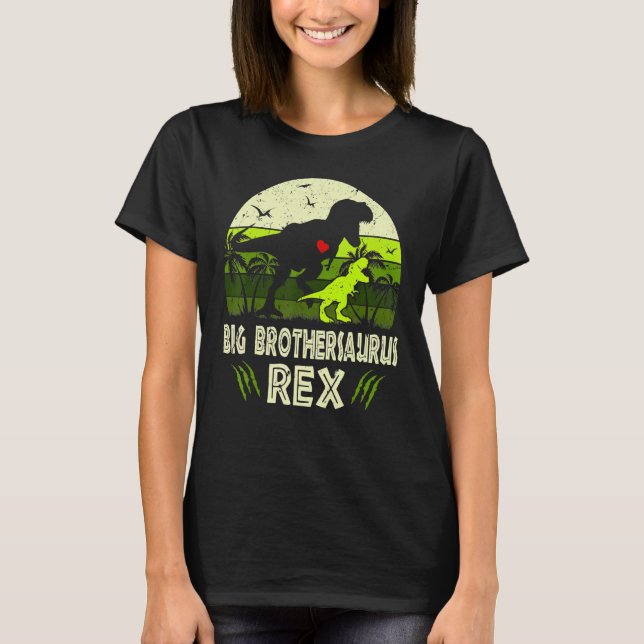 Bigbrosaurus Rex Dinosaur Big Bro Saurus Brother F T-Shirt (Front)