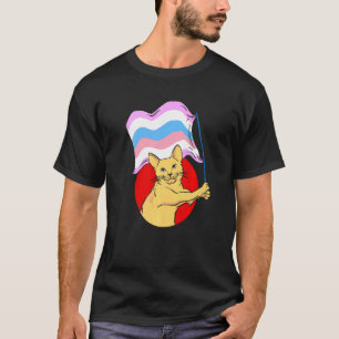 Bigender Flag Cat Nonbinary Gender T-Shirt