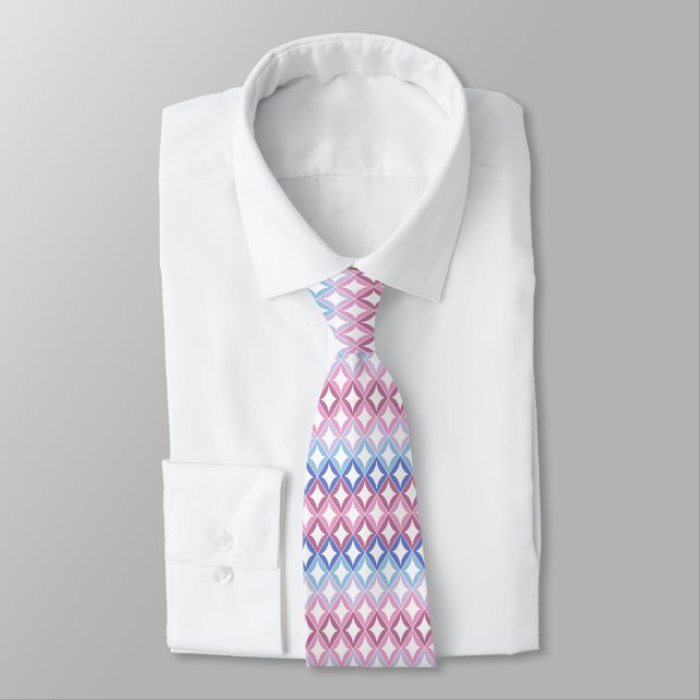 Bigender Flag Diamonds Pride Tie (Tied)
