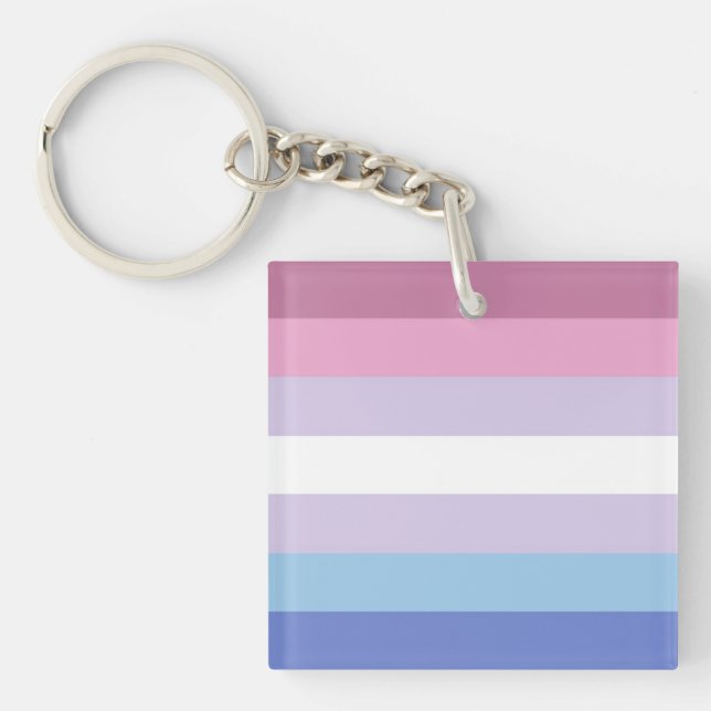 Bigender Flag Key Ring (Front)