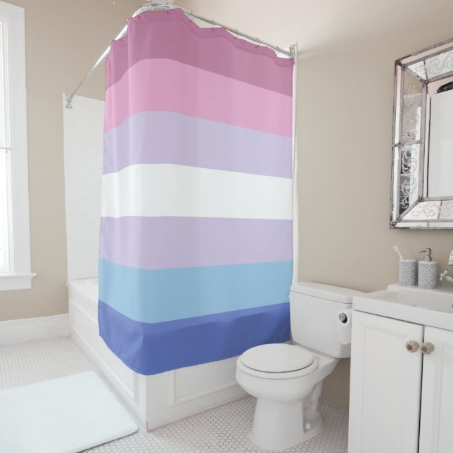 Bigender Flag Shower Curtain (In Situ)
