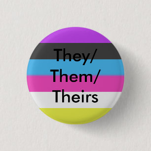 Bigender Flag They/Them/Theirs Button