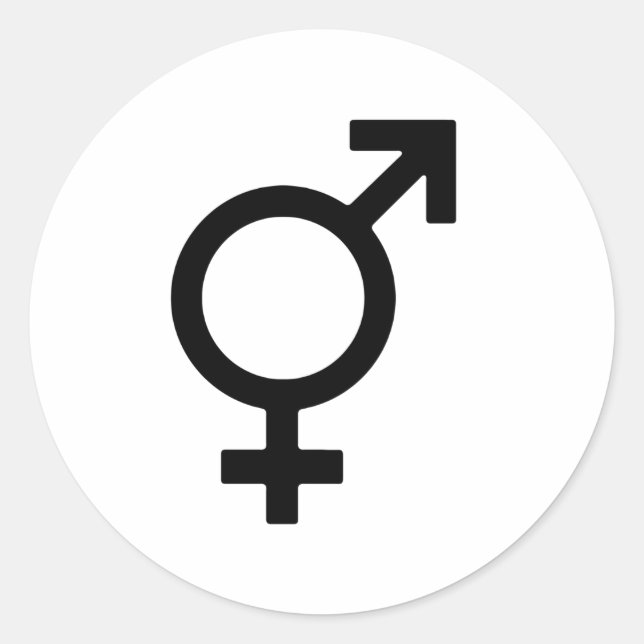Bigender Gender Symbol Classic Round Sticker (Front)