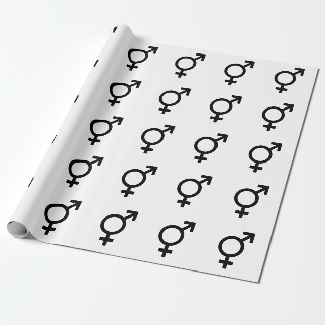 Bigender Gender Symbol Wrapping Paper (Unrolled)