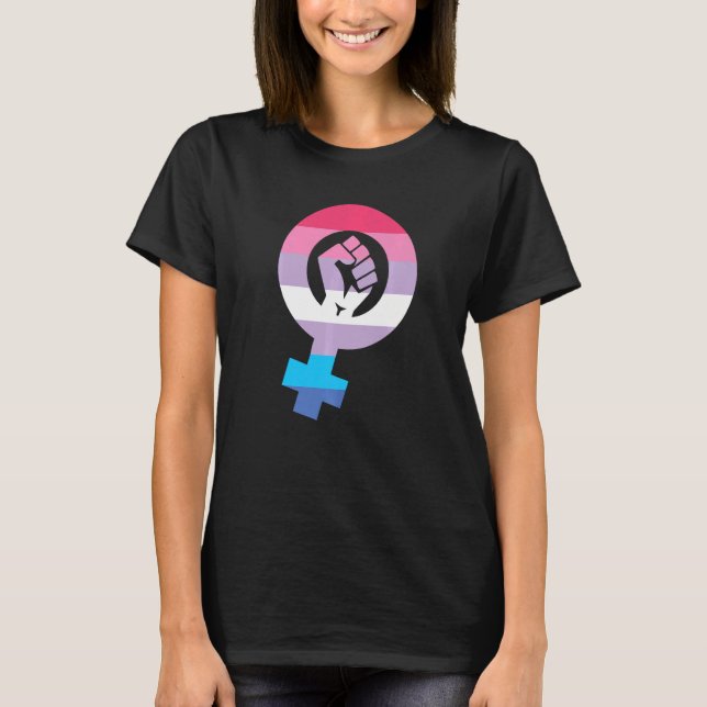 Bigender Pride Flag Feminist Bigender Flag   T-Shirt (Front)