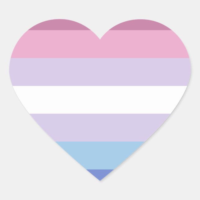 Bigender Pride Flag Heart Sticker (Front)