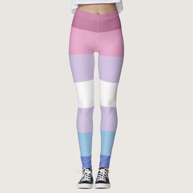 Bigender Pride Flag Leggings (Front)