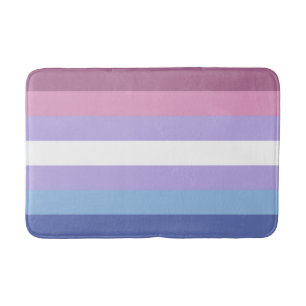 Bigender Pride, Striped Print, LGBTQ Pride Bath Mat