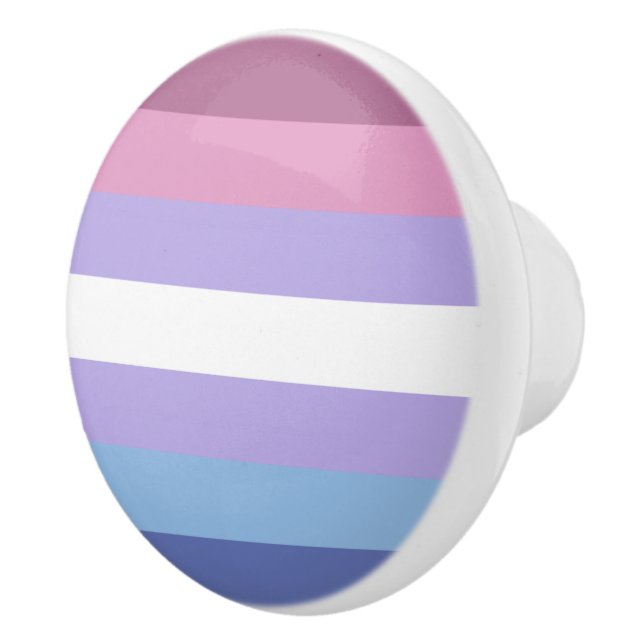 Bigender Pride, Striped Print, LGBTQ Pride Ceramic Knob (Right)