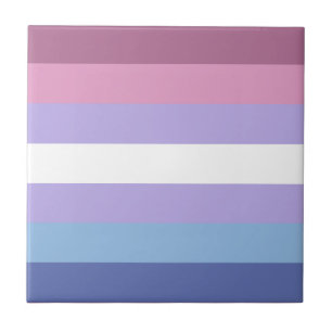 Bigender Pride, Striped Print, LGBTQ Pride Ceramic Tile