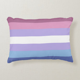 Bigender Pride, Striped Print, LGBTQ Pride Decorative Cushion