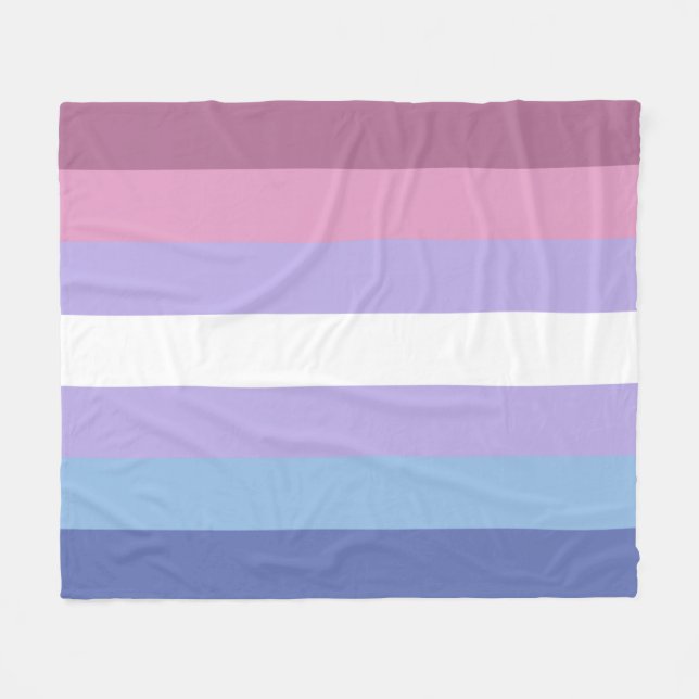 Bigender Pride, Striped Print, LGBTQ Pride Fleece Blanket (Front (Horizontal))