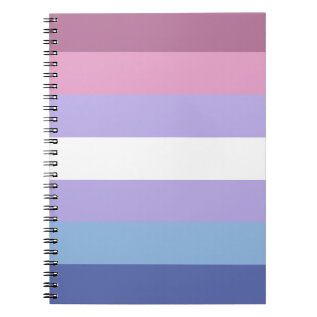 Bigender Pride, Striped Print, LGBTQ Pride Notebook (Front)