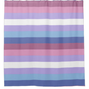 Bigender Pride, Striped Print, LGBTQ Pride Shower Curtain