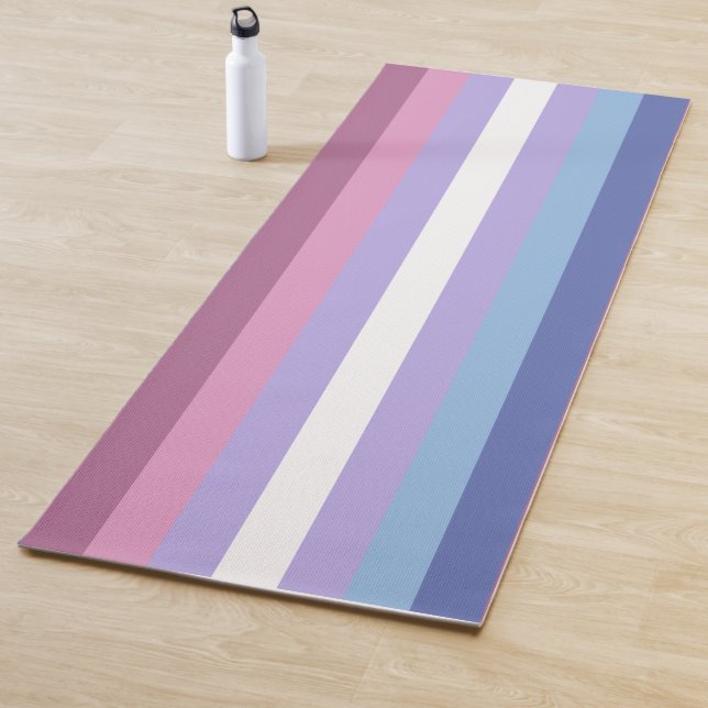Bigender Pride, Striped Print, LGBTQ Pride Yoga Mat (In Situ)