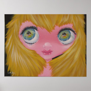 BigEye art original painting 60's style Poster