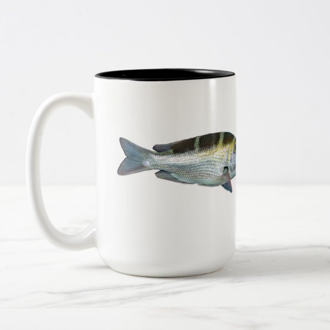 Bigeye Emperor, Mu, Monotaxis grandoculis Two-Tone Coffee Mug (Left)