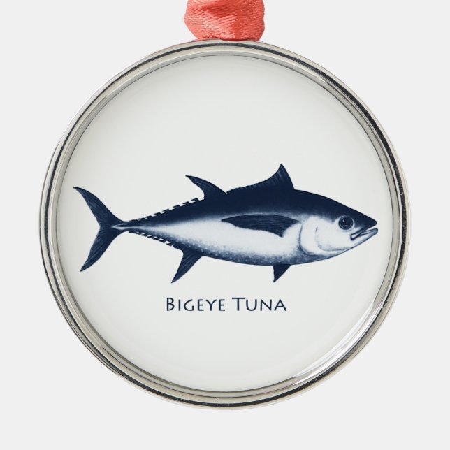 Bigeye Tuna Logo Metal Tree Decoration (Front)