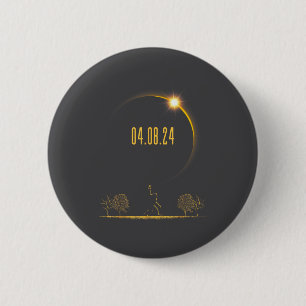 Bigfoot 04.08.24 Total Solar Eclipse 2024  6 Cm Round Badge