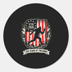 Bigfoot 250 years freedom usa flag patriotic fun  classic round sticker