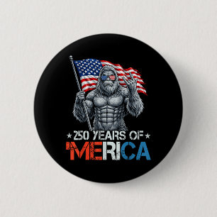 Bigfoot 250 Years of Merica Rock American Flag 4th 6 Cm Round Badge