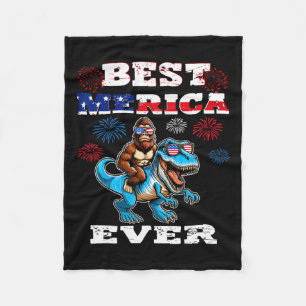 Bigfoot 4th Of July 1776 Boys American Flag Men Wo Fleece Blanket