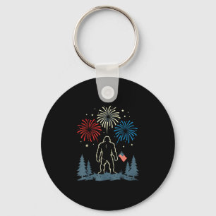 Bigfoot 4th of july american flag fireworks key ring