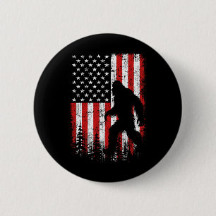 Bigfoot 4th Of July American Flag Patriotic Red Wh 6 Cm Round Badge