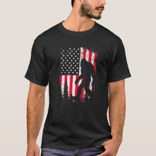 Bigfoot 4Th Of July American Flag T-Shirt