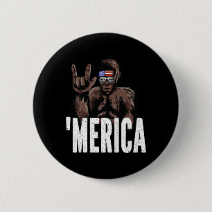 Bigfoot 4th Of July American Independence Day Asl 6 Cm Round Badge