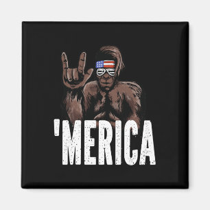 Bigfoot 4th Of July American Independence Day Asl Magnet