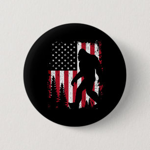 Bigfoot 4th Of July American Usa Flag Patriotic Ki 6 Cm Round Badge
