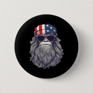 Bigfoot 4th Of July American Usa Flag Patriotic Ki 6 Cm Round Badge