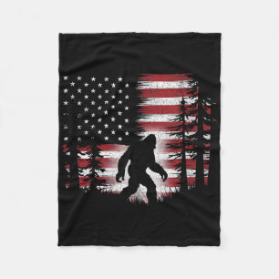 Bigfoot 4th Of July American Usa Flag Patriotic Ki Fleece Blanket