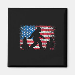 Bigfoot 4th Of July American Usa Flag Patriotic Ki Magnet