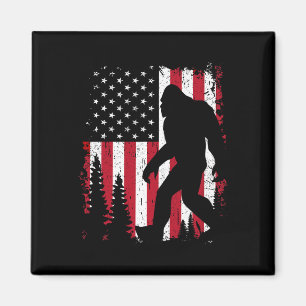 Bigfoot 4th Of July American Usa Flag Patriotic Ki Magnet