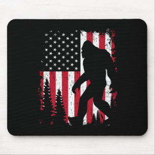 Bigfoot 4th Of July American Usa Flag Patriotic Ki Mouse Pad