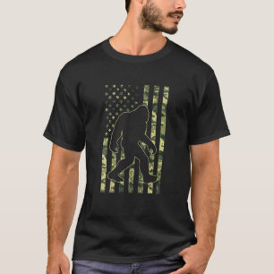 Bigfoot 4Th Of July Camouflage American Flag Bigfo T-Shirt