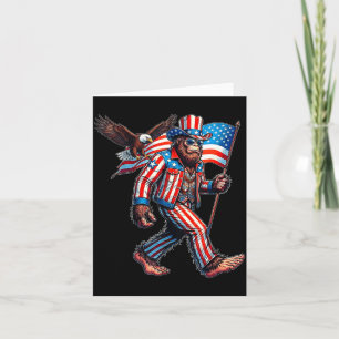 Bigfoot 4th of july funny patriotic american flag card