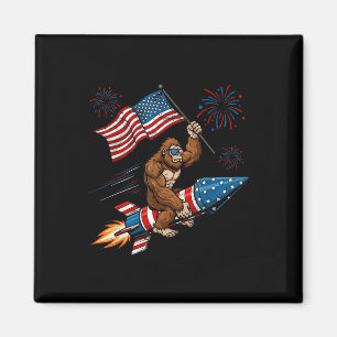 Bigfoot 4th Of July Patriotic Sasquatch Fireworks Magnet