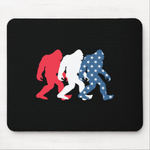 Bigfoot 4th Of July Sasquatch American Flag Patrio Mouse Pad