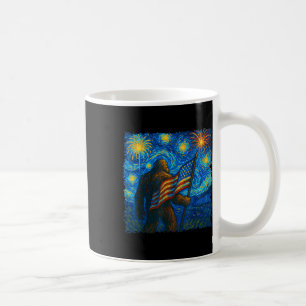 Bigfoot 4th Of July Starry Night Van Gogh Usa Flag Coffee Mug
