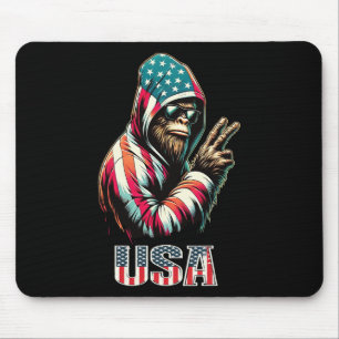 Bigfoot 4th Of July Usa Patriotic Sasquatch Teens Mouse Pad